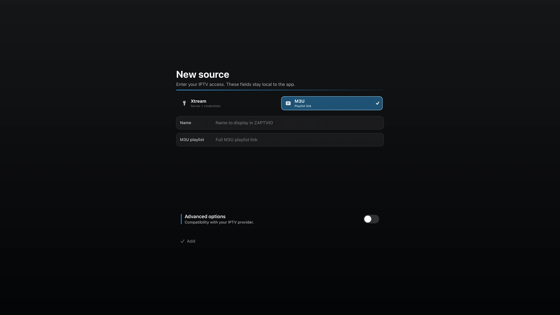 Using an M3U link? The source form supports that playlist format too.