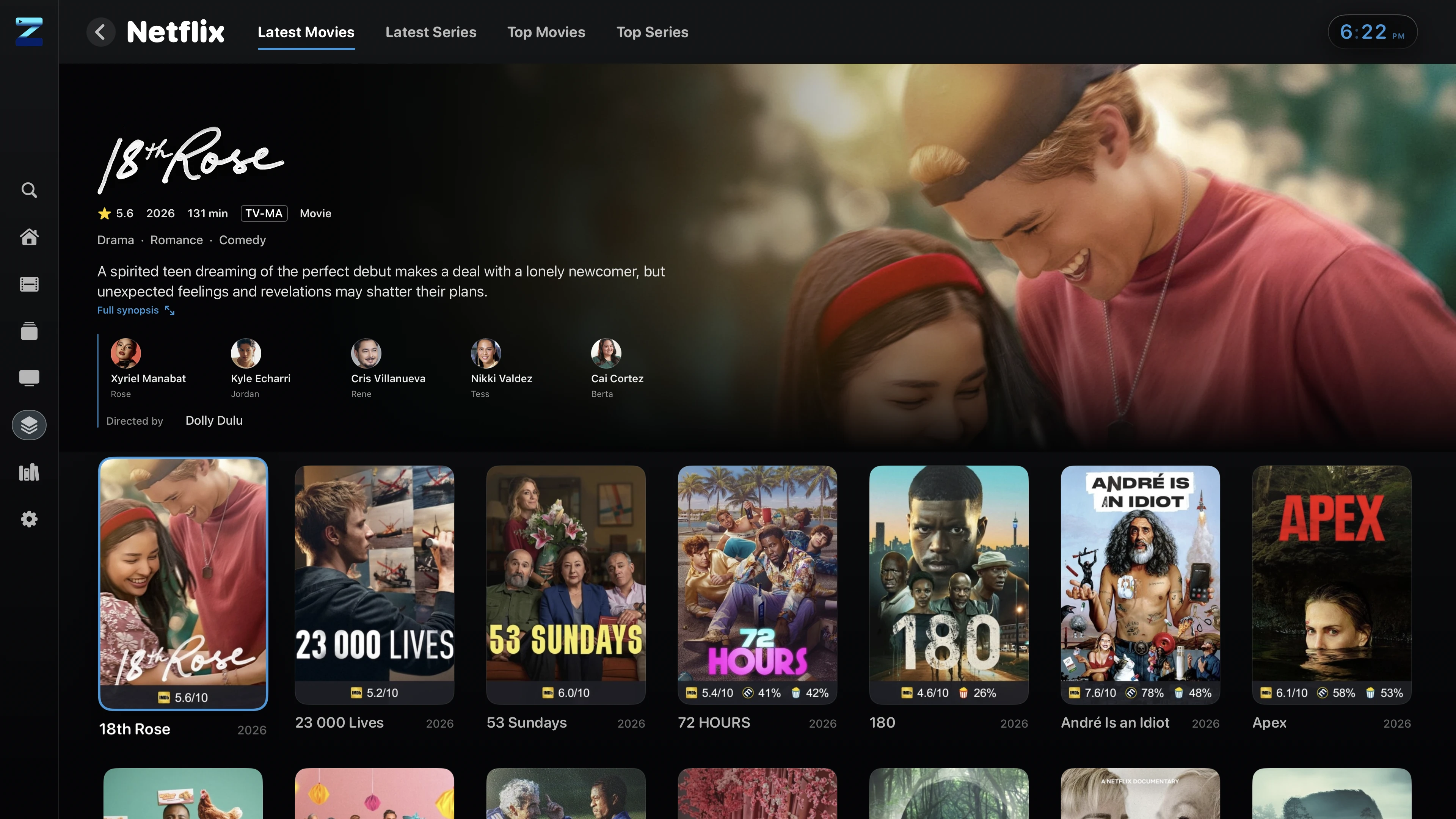 À l’intérieur d’une collection : nouveautés et sélections de films et séries, avec leurs affiches et leurs notes.