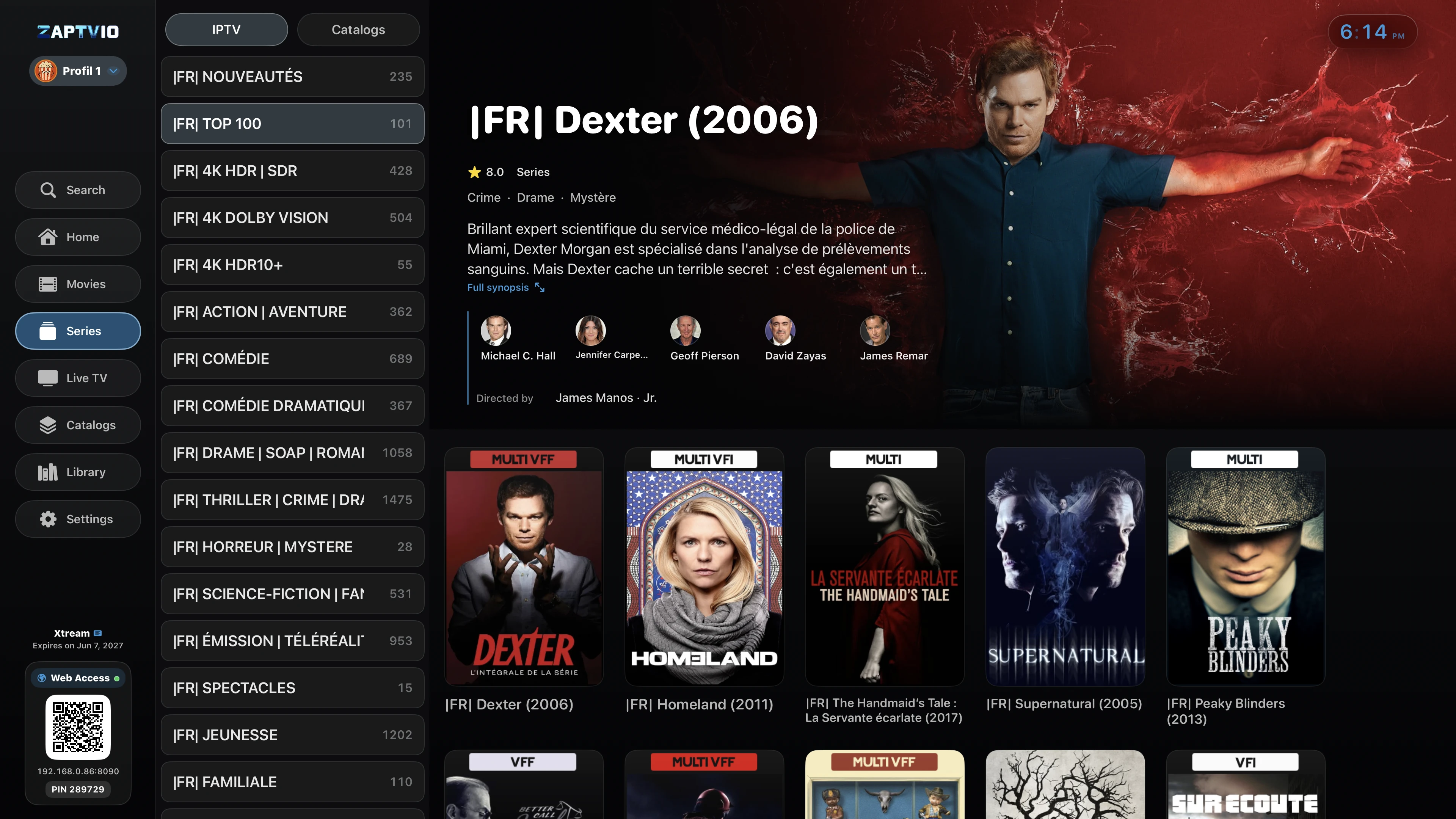 Séries : trouvez un titre qui vous plaît, puis ouvrez sa fiche pour parcourir les saisons et les épisodes.