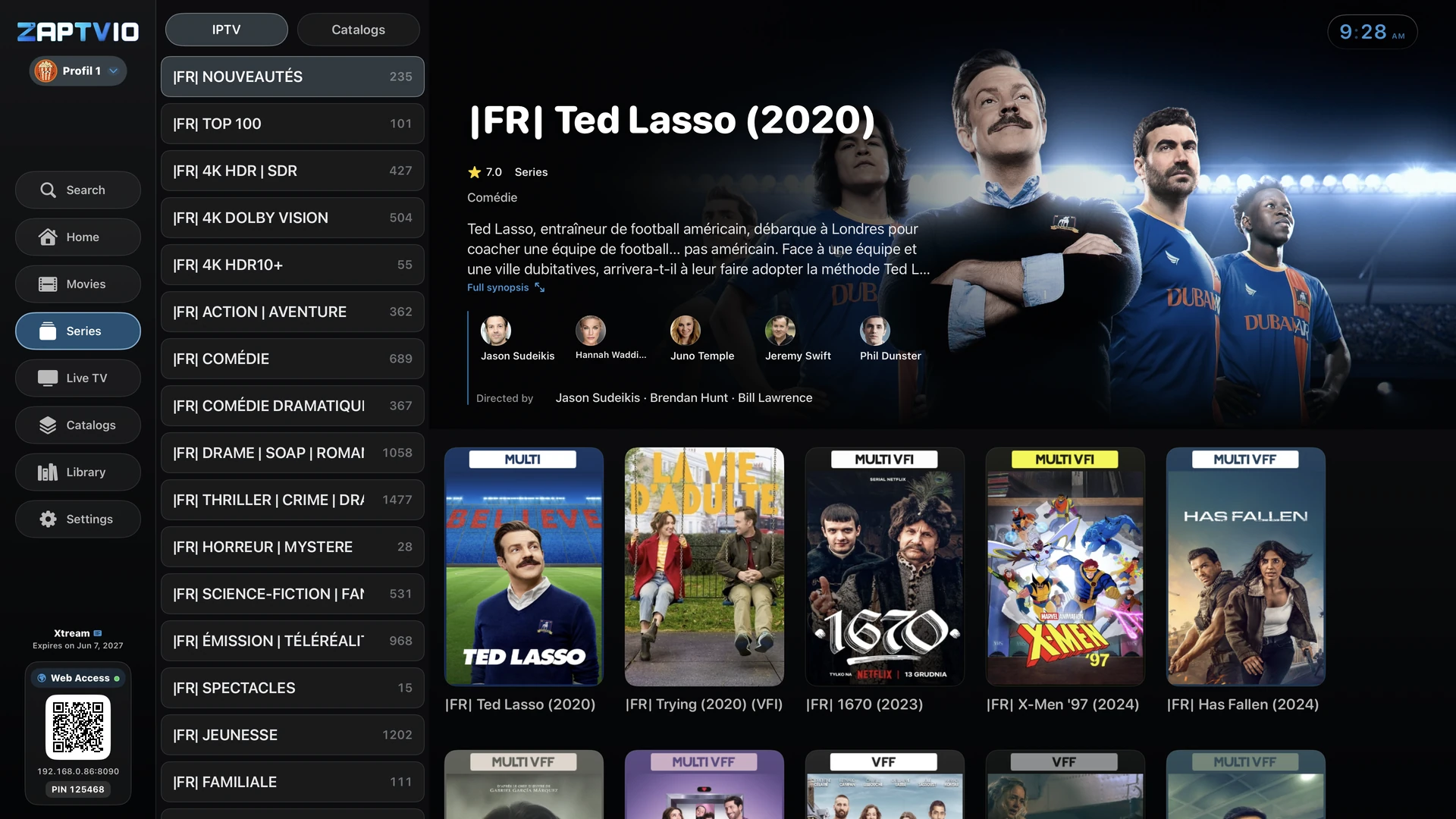 Series: find a title you like, then open its page to browse seasons and episodes.