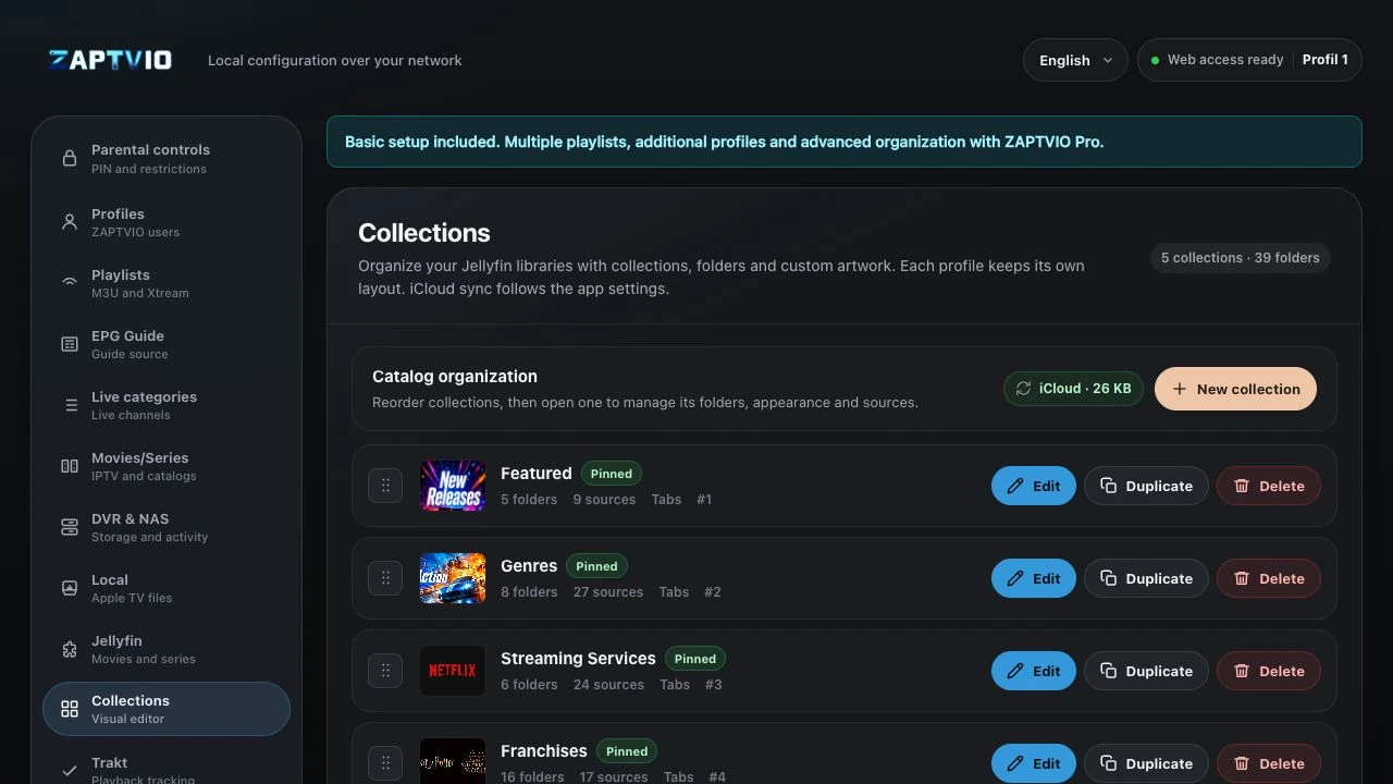 Organisez vos collections depuis votre téléphone ou votre ordinateur.